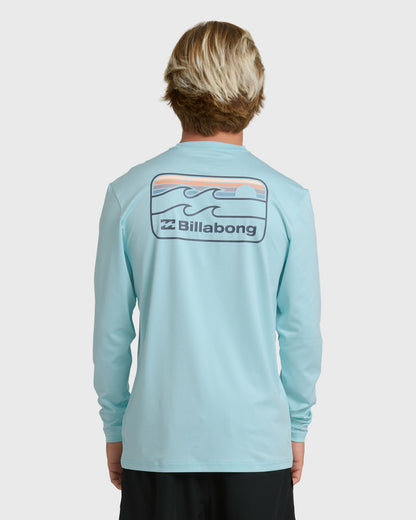 Billabong Men's Runner Long Sleeve Surf Tee - Blue Heather