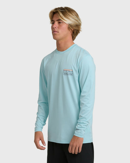Billabong Men's Runner Long Sleeve Surf Tee - Blue Heather