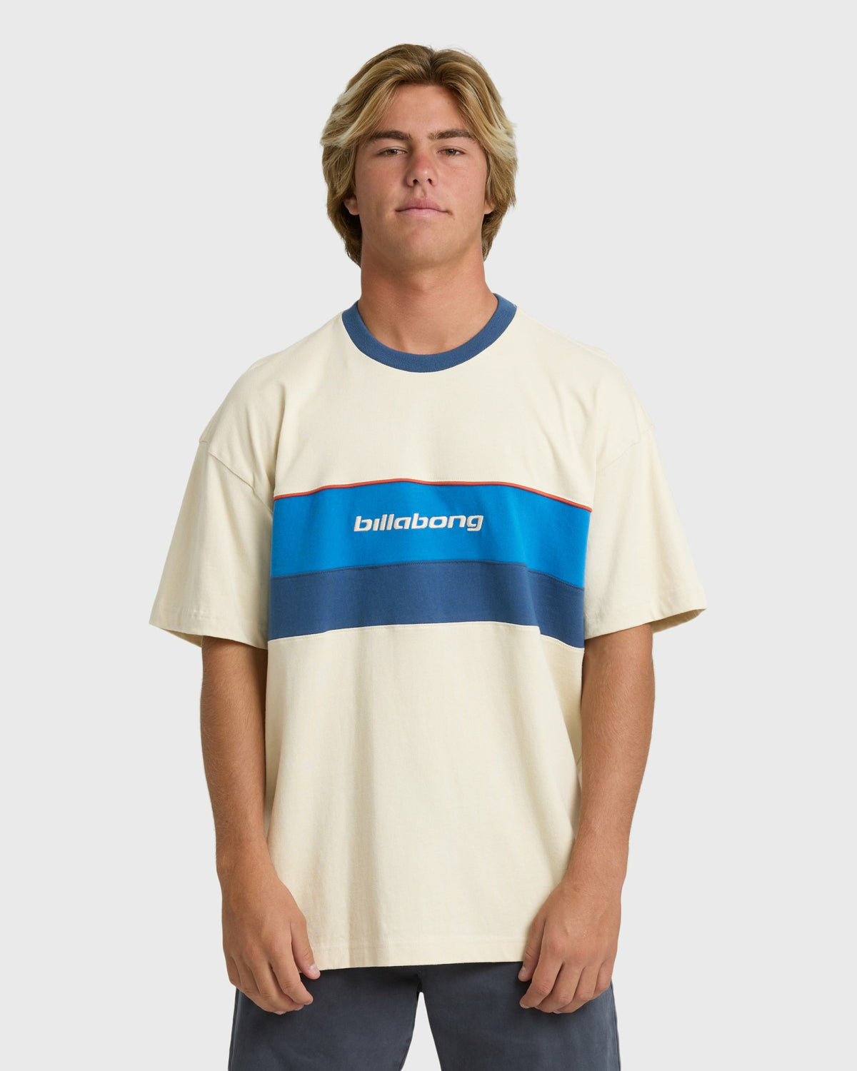 Billabong Men's Simulator Crew Short Sleeve T-Shirt - Oatmeal