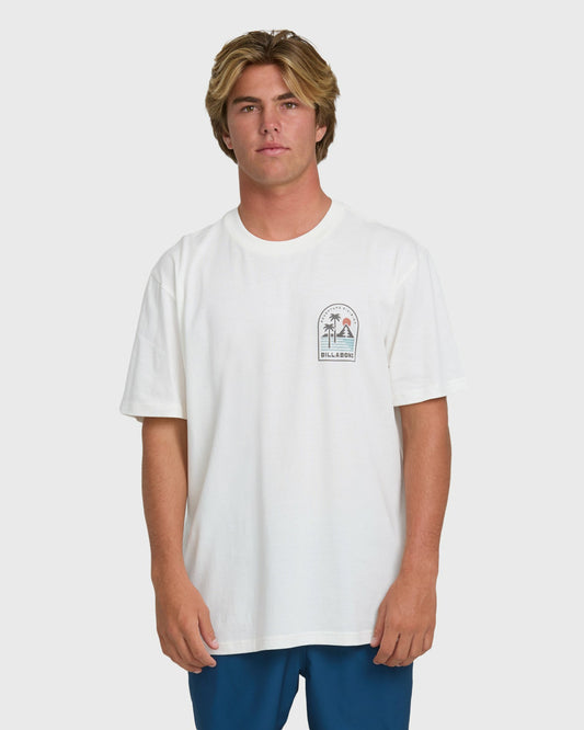 Billabong Men's A\/Div Sun Down Premium Short Sleeve Knit T-Shirt - Off White