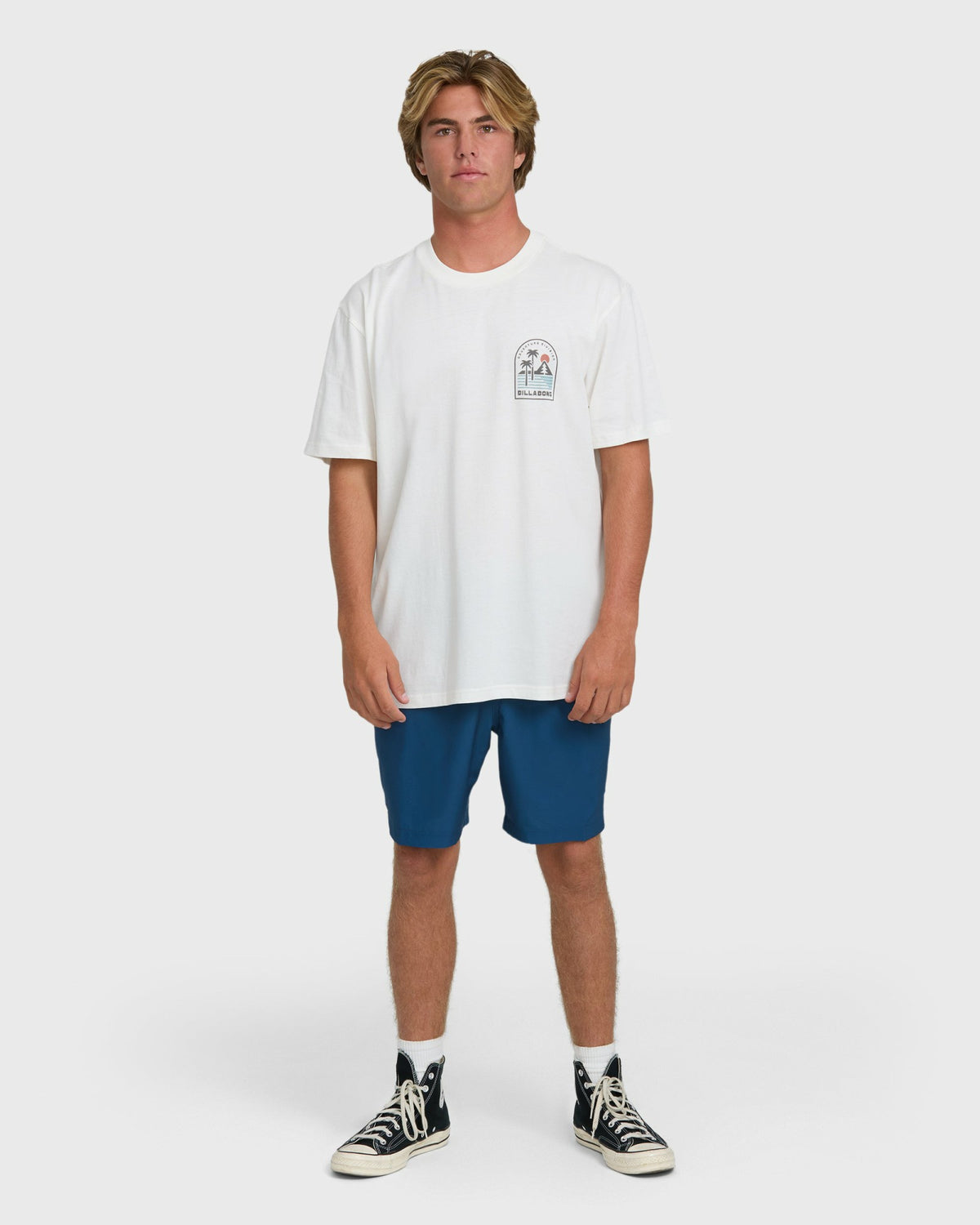 Billabong Men's A\/Div Sun Down Premium Short Sleeve Knit T-Shirt - Off White