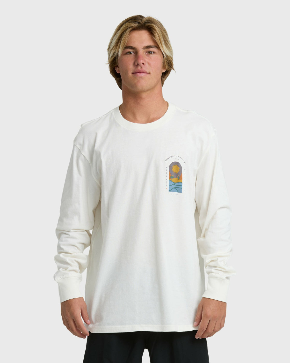 Billabong Men's New View Adiv Premium Long Sleeve T-Shirt - Off White