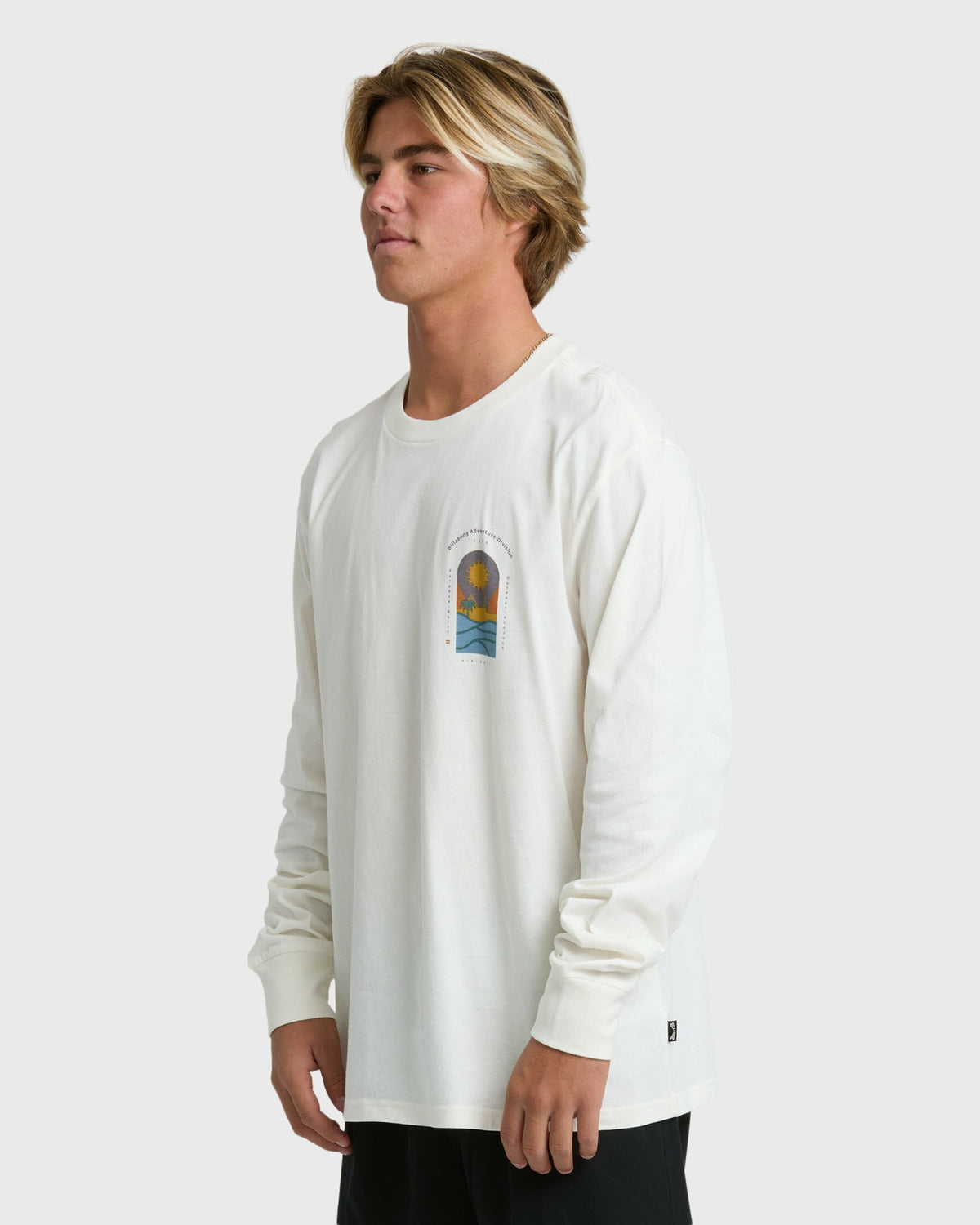 Billabong Men's New View Adiv Premium Long Sleeve T-Shirt - Off White