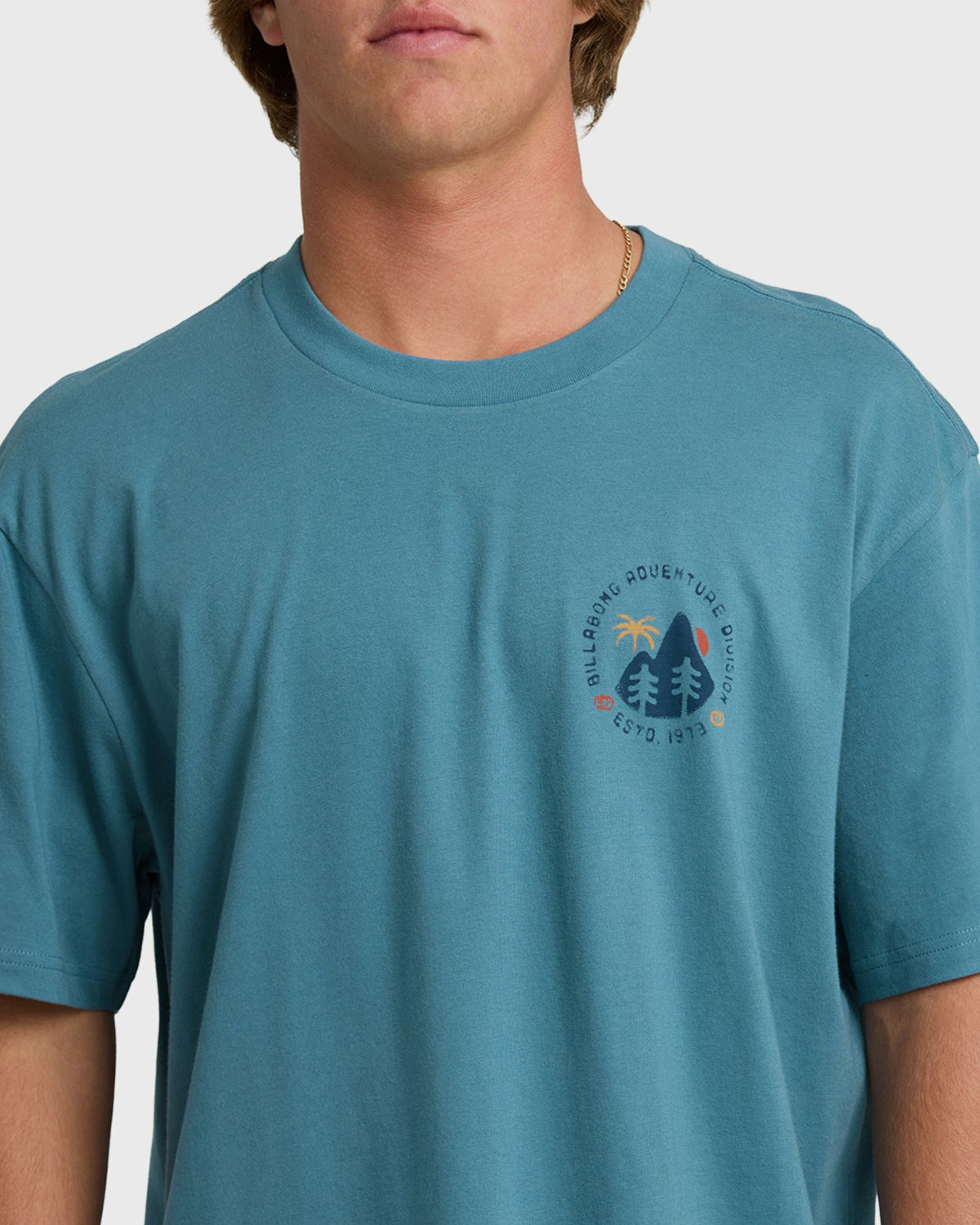 Billabong Men's Rockies Adiv Premium Short Sleeve T-Shirt - Vintage Blue