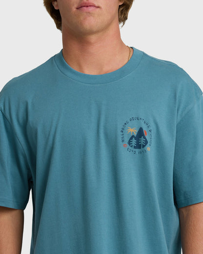 Billabong Men's Rockies Adiv Premium Short Sleeve T-Shirt - Vintage Blue
