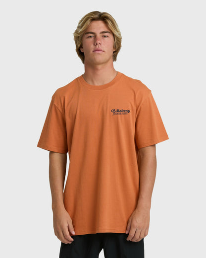 Billabong Men's Post Cards Adiv Premium Short Sleeve T-Shirt - Dusty Orange