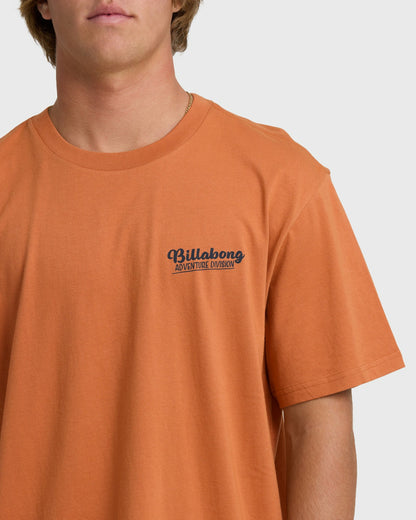 Billabong Men's Post Cards Adiv Premium Short Sleeve T-Shirt - Dusty Orange