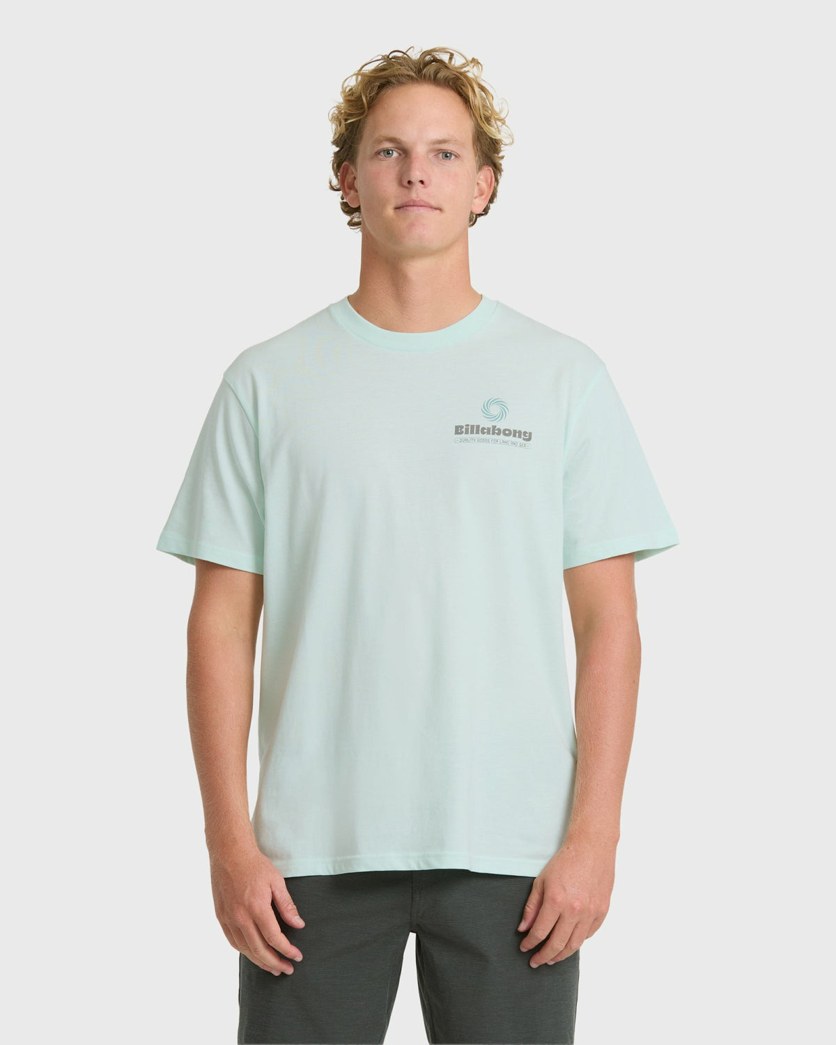 Billabong Men's Single Fin Premium Short Sleeve T-Shirt - Sea Glass