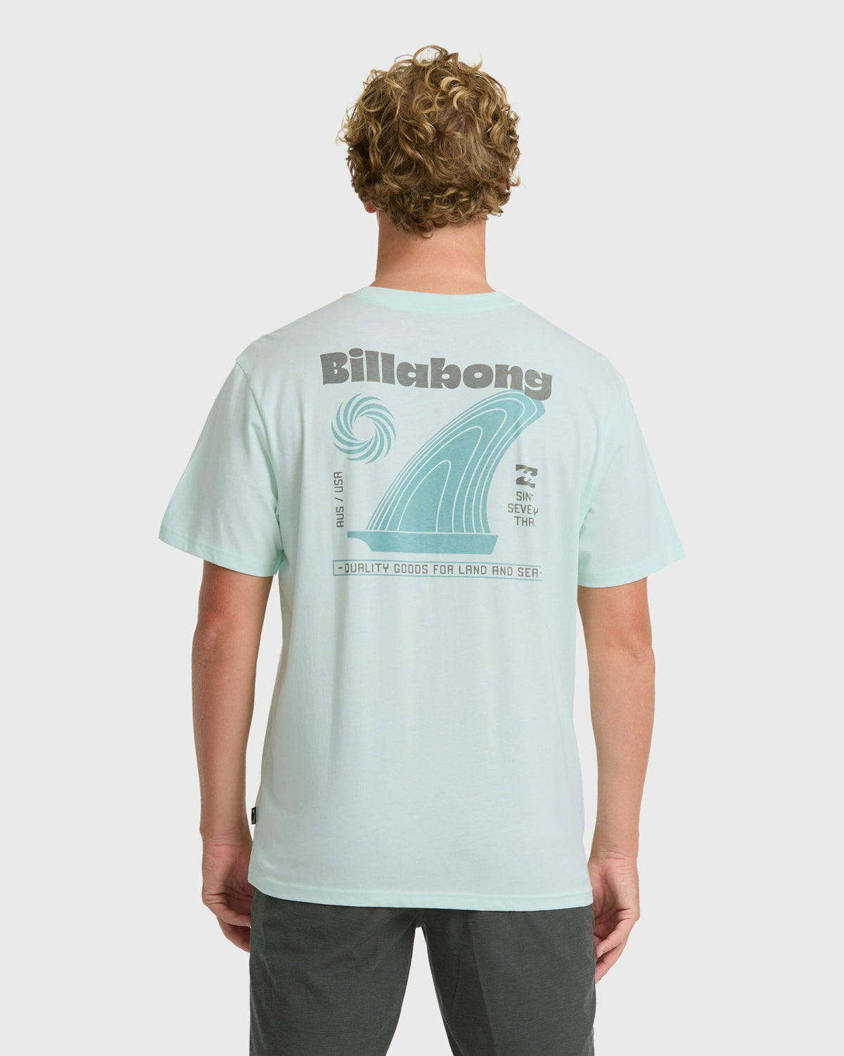 Billabong Men's Single Fin Premium Short Sleeve T-Shirt - Sea Glass