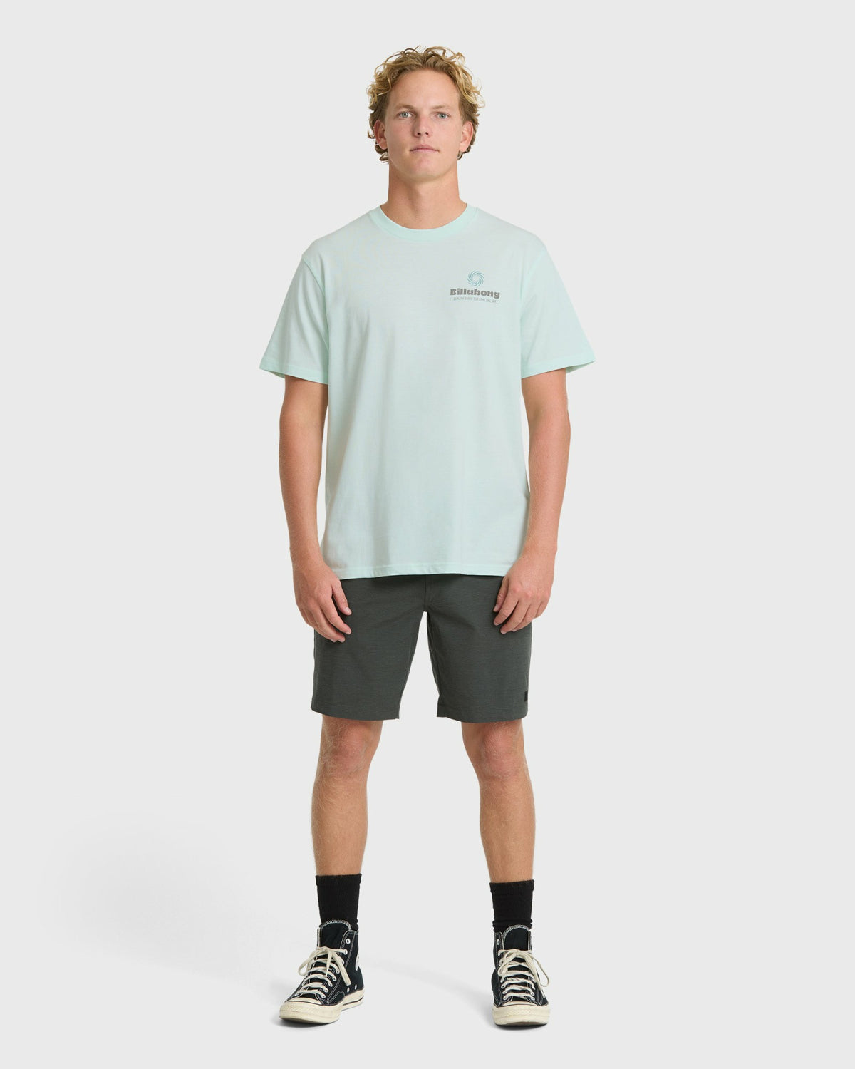 Billabong Men's Single Fin Premium Short Sleeve T-Shirt - Sea Glass