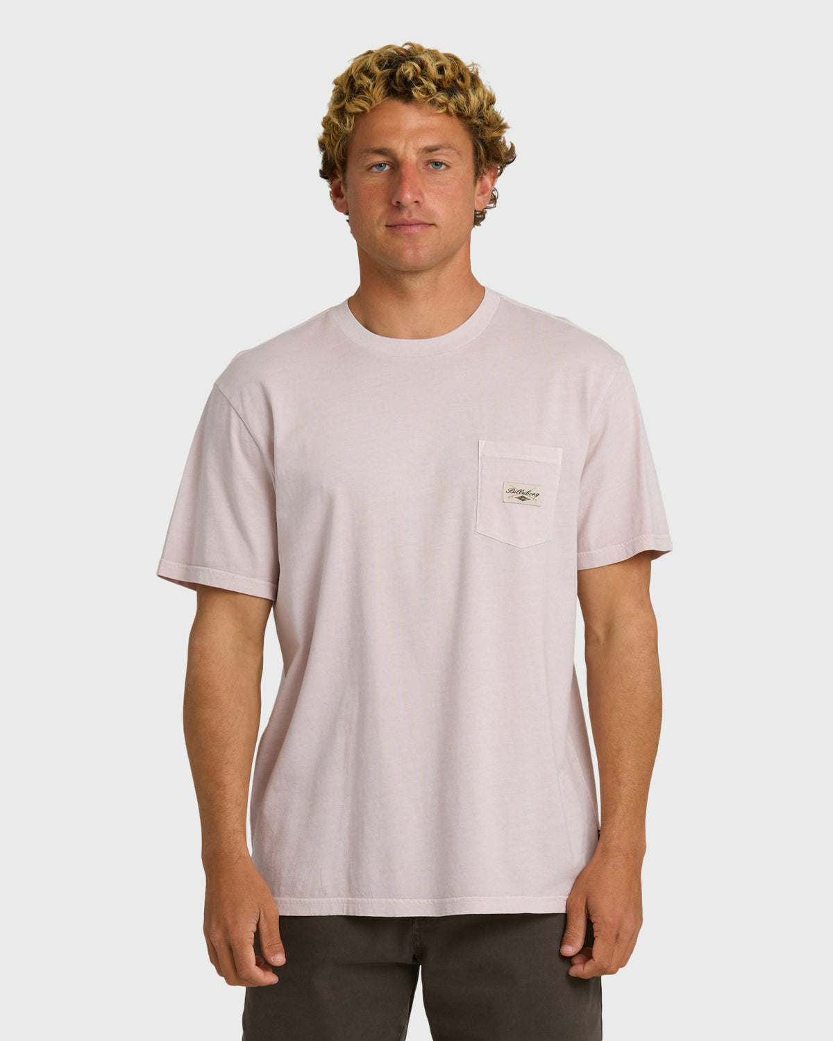 Billabong Men's Essential Pocket Wave Washed Premium Short Sleeve T-Shirt - Dusty Purple