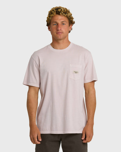 Billabong Men's Essential Pocket Wave Washed Premium Short Sleeve T-Shirt - Dusty Purple