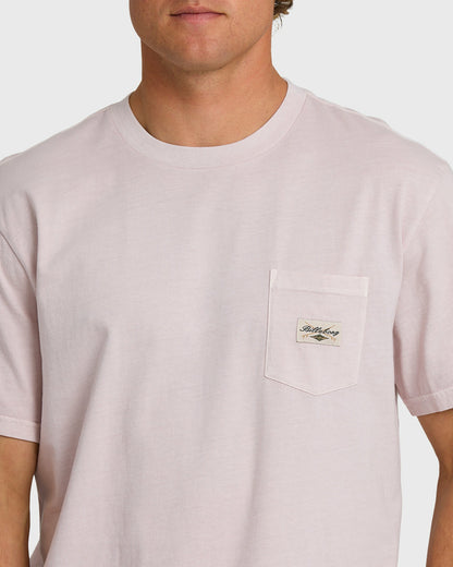Billabong Men's Essential Pocket Wave Washed Premium Short Sleeve T-Shirt - Dusty Purple