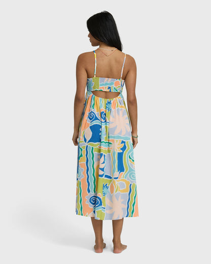 Billabong Women's Island Life Midi Dress - Blue Multi