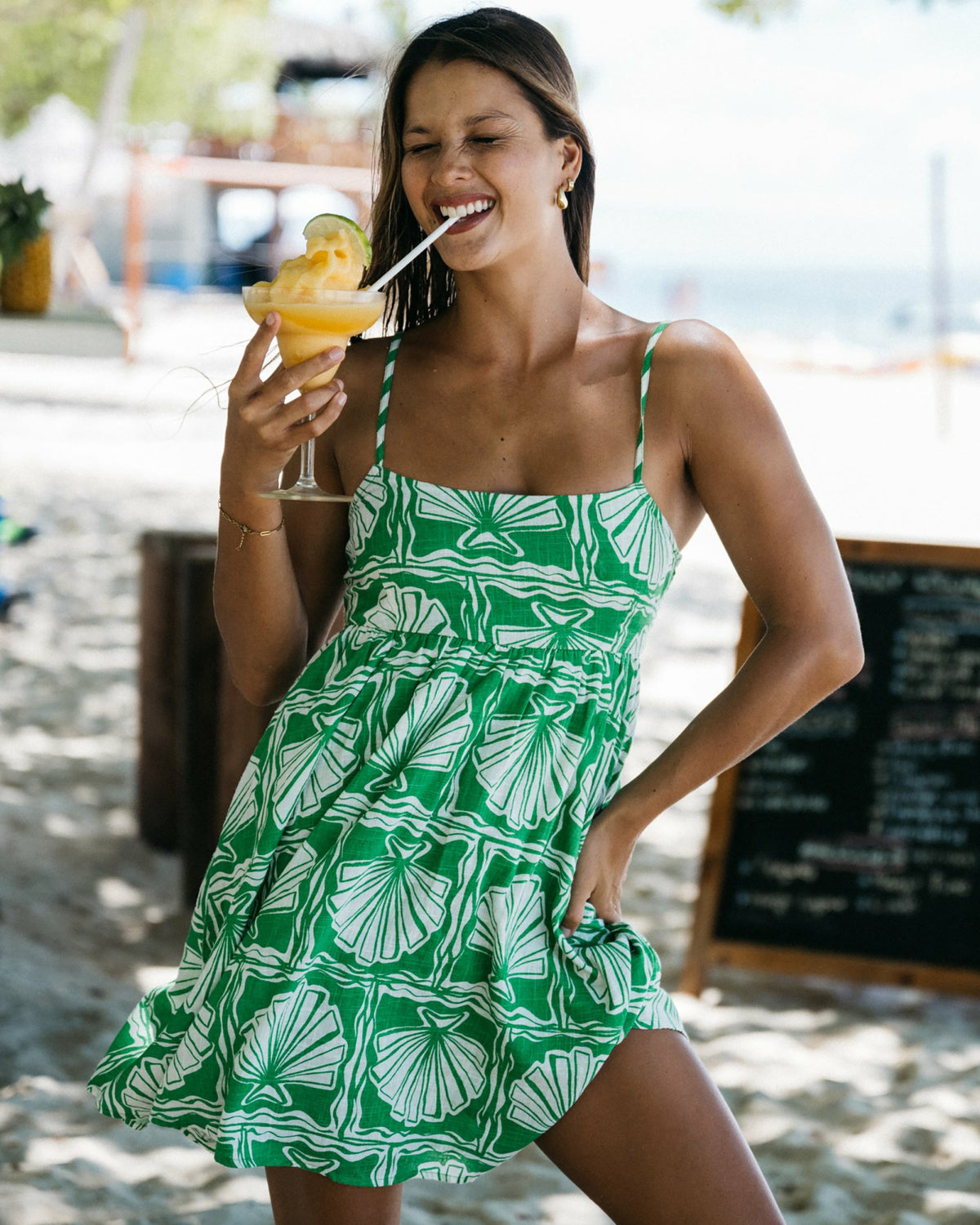 Billabong Women's Sea Shell Mini Dress - Kelly Green