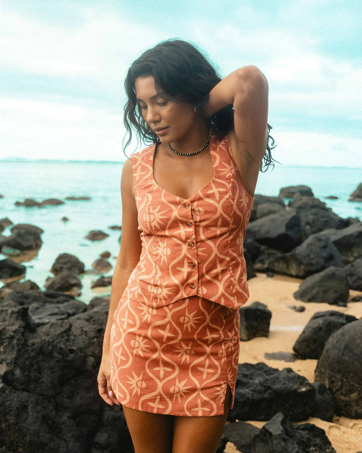 Billabong Women's Sunny Waves Vest - Dark Coral