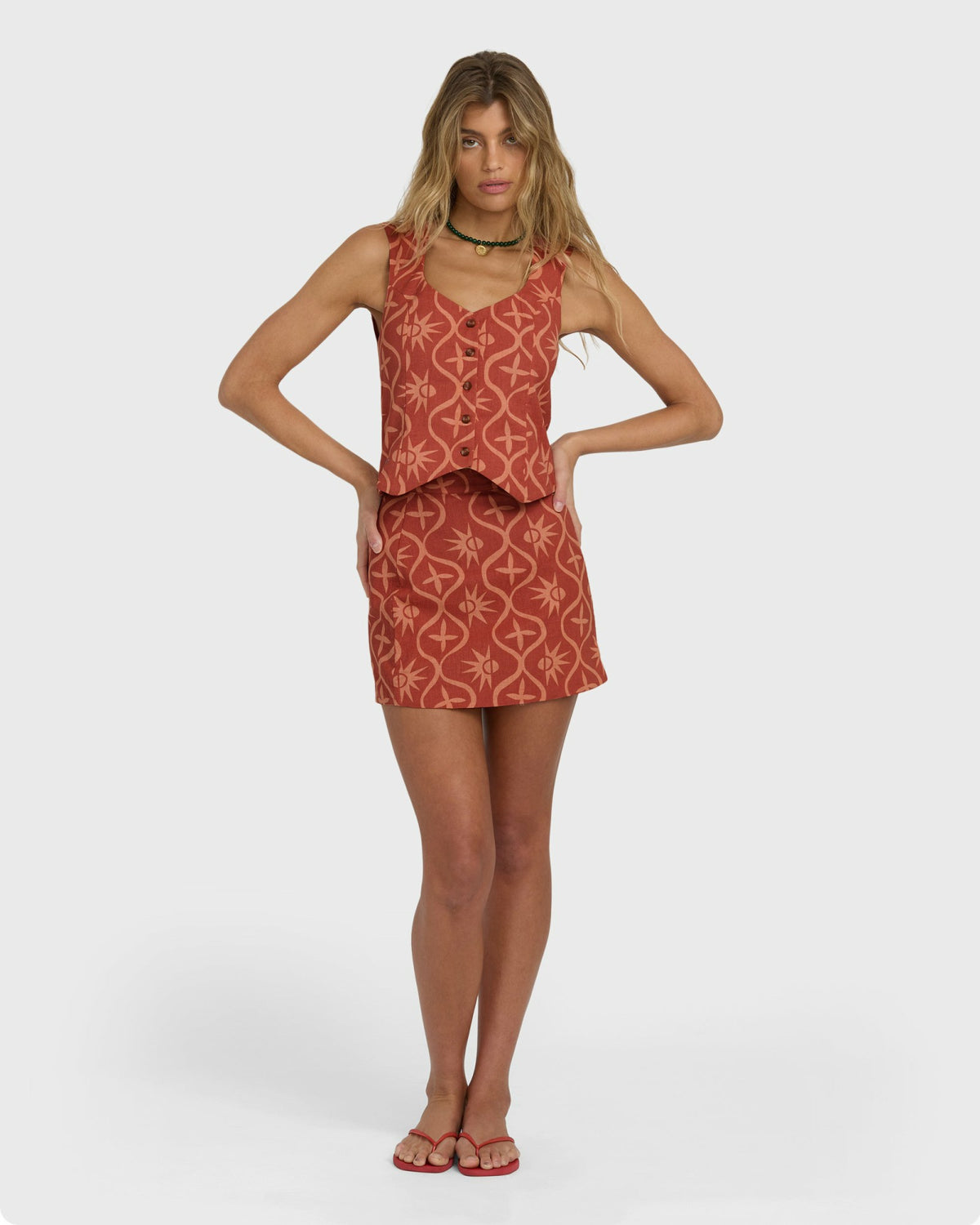 Billabong Women's Sunny Waves Vest - Dark Coral