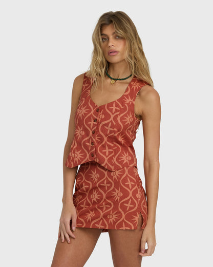 Billabong Women's Sunny Waves Vest - Dark Coral