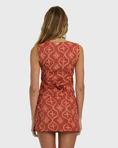 Billabong Women's Sunny Waves Vest - Dark Coral