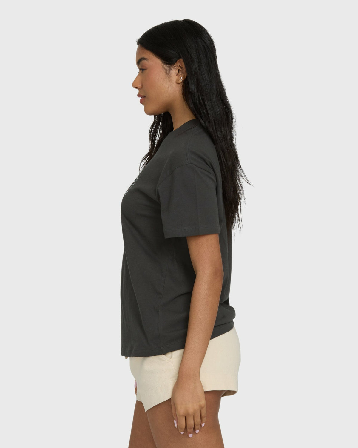Billabong Women's Rays Of Joy Short Sleeve Knit T-Shirt - Off Black