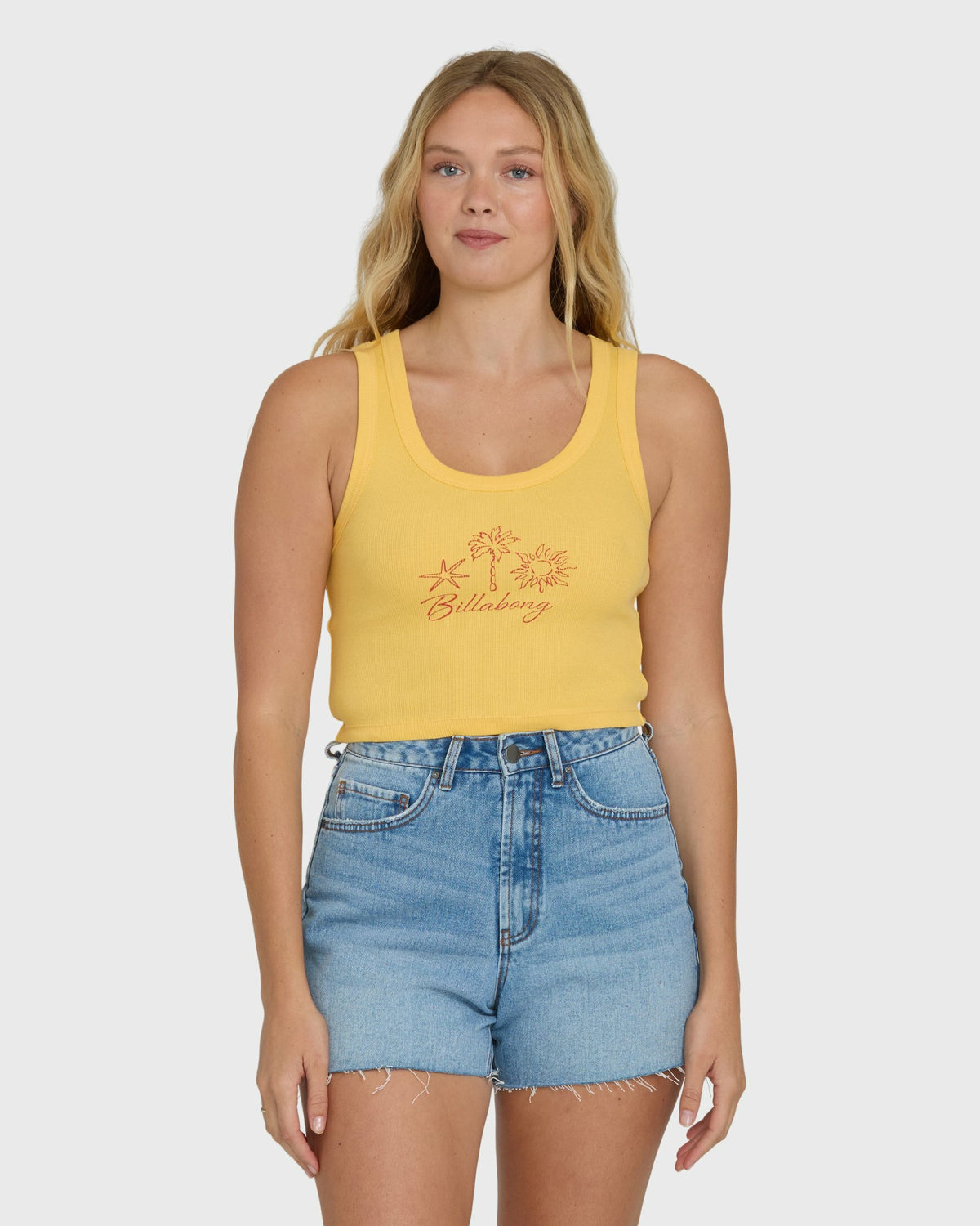 Billabong Women's Sun Palm Seashell Tank Top - Soft Yellow