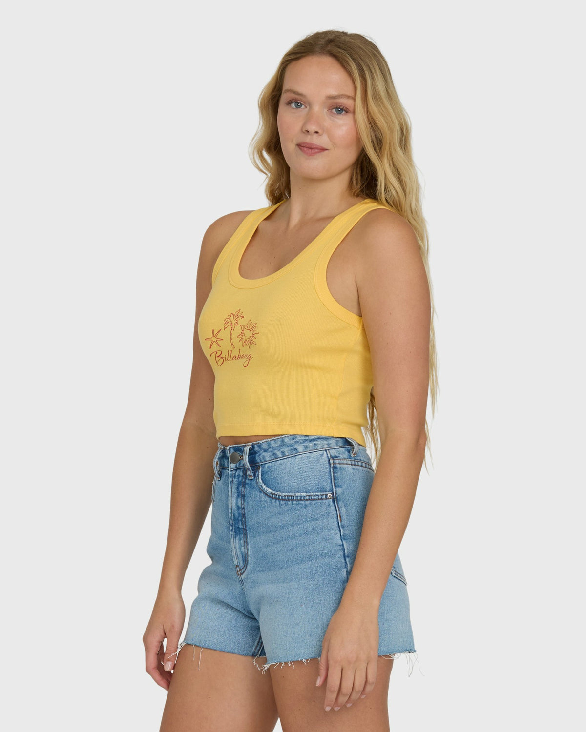 Billabong Women's Sun Palm Seashell Tank Top - Soft Yellow