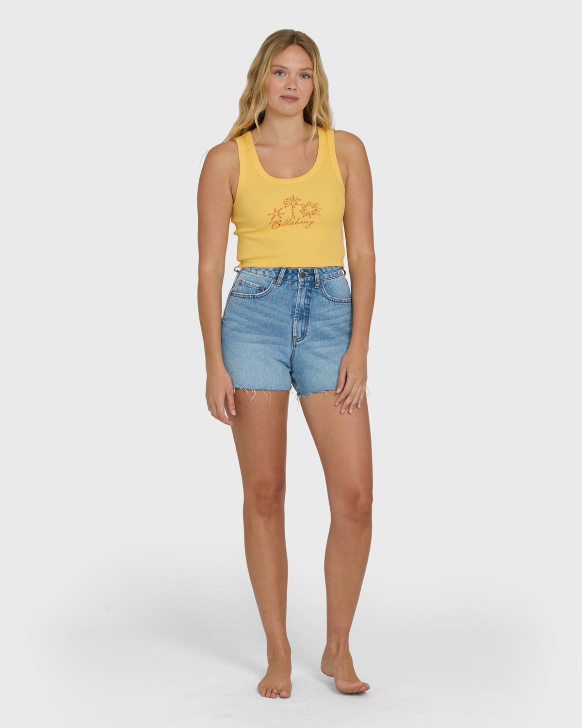 Billabong Women's Sun Palm Seashell Tank Top - Soft Yellow