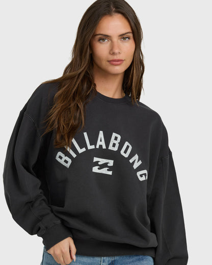 Billabong Women's Mono Aloha Kendal Crewneck Sweatshirt - Black Sands