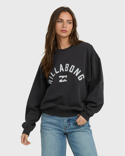Billabong Women's Mono Aloha Kendal Crewneck Sweatshirt - Black Sands