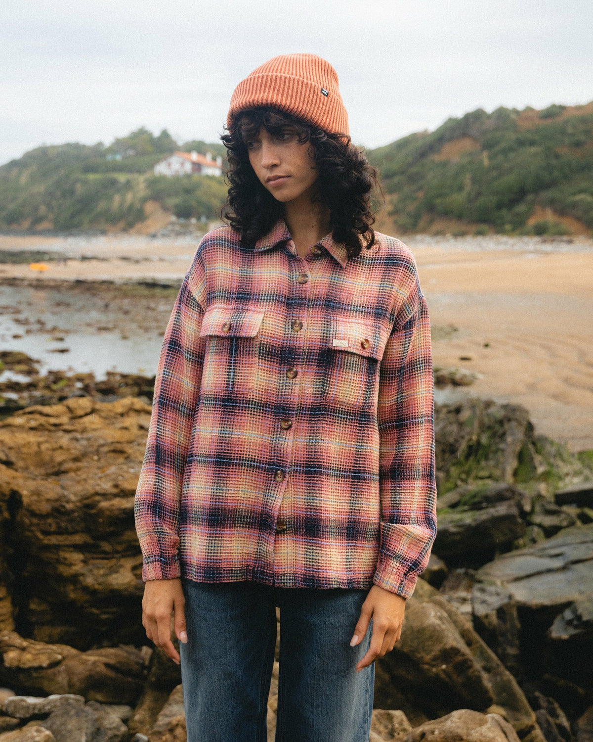 Billabong Women's Big Bear Long Sleeve Shirt - Mountain Rose