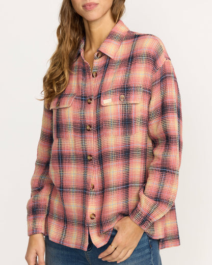 Billabong Women's Big Bear Long Sleeve Shirt - Mountain Rose