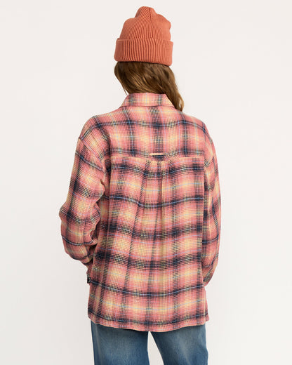 Billabong Women's Big Bear Long Sleeve Shirt - Mountain Rose