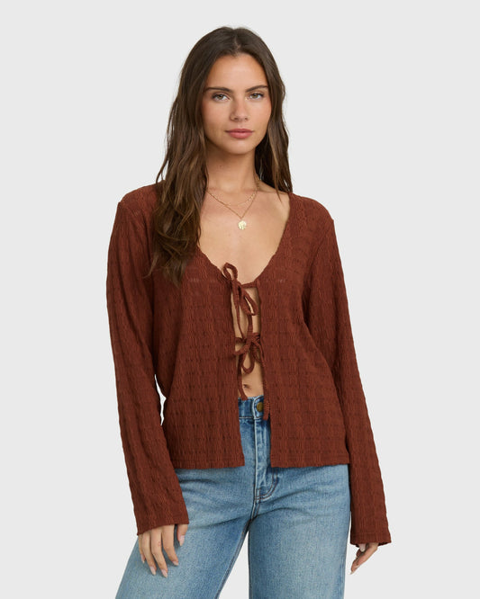 Billabong Women's Havana Long Sleeve Knit Top - Cowhide