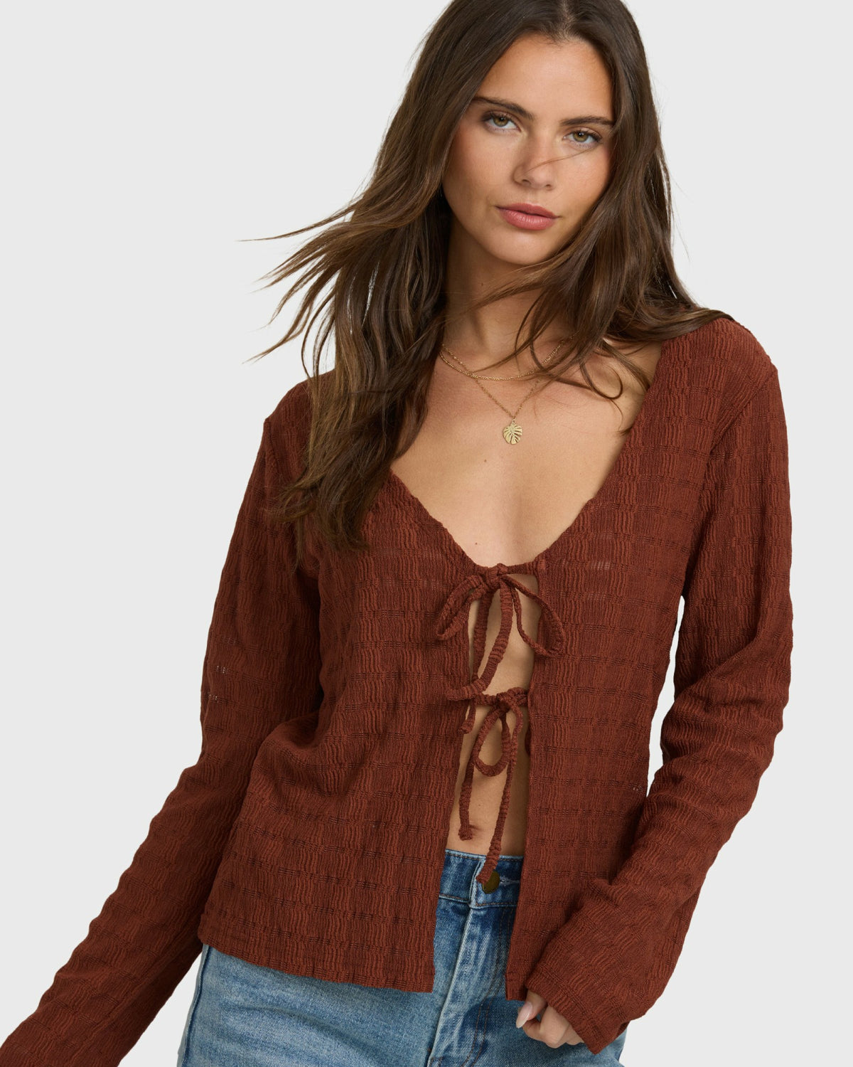Billabong Women's Havana Long Sleeve Knit Top - Cowhide