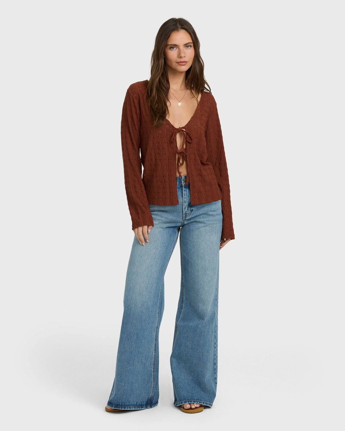 Billabong Women's Havana Long Sleeve Knit Top - Cowhide