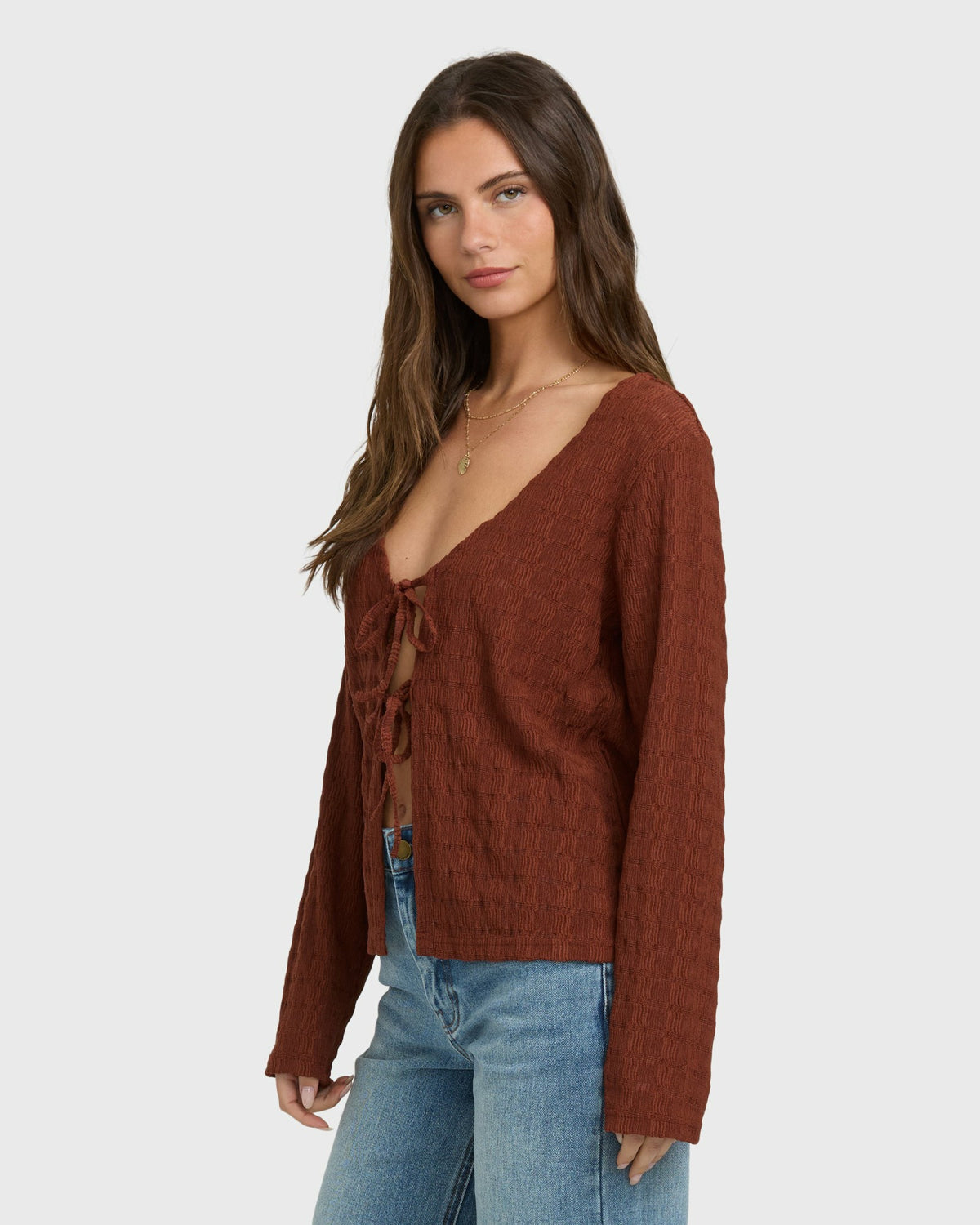 Billabong Women's Havana Long Sleeve Knit Top - Cowhide