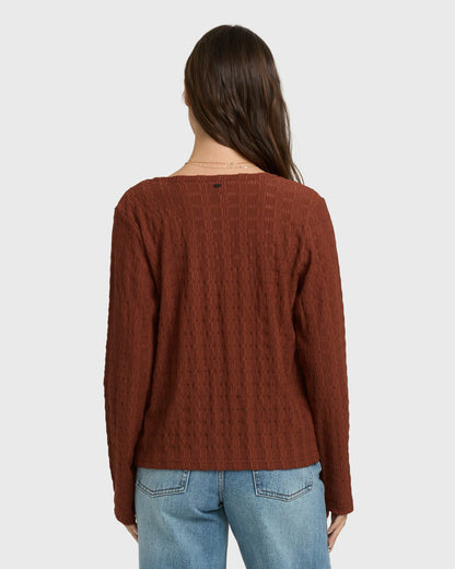 Billabong Women's Havana Long Sleeve Knit Top - Cowhide
