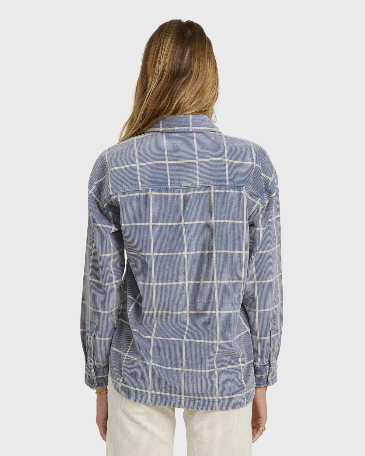Billabong Women's Fadeaway Long Sleeve Cord Shacket - Stone Blue