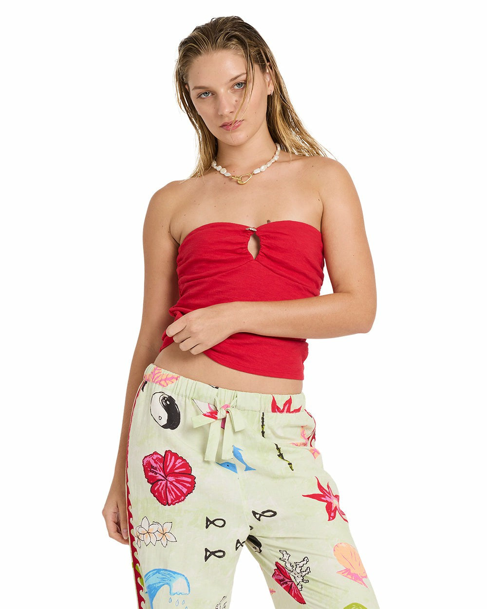 Billabong Women's Lottie Hall Splasher Tube Top - True red