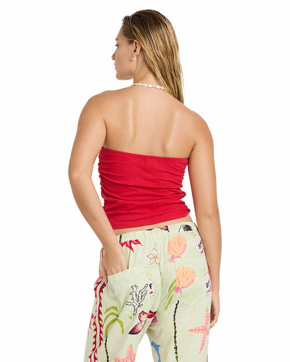 Billabong Women's Lottie Hall Splasher Tube Top - True red