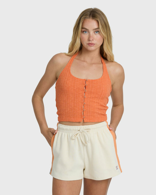 Billabong Women's Friday Night Knit Halter Top - Saffron