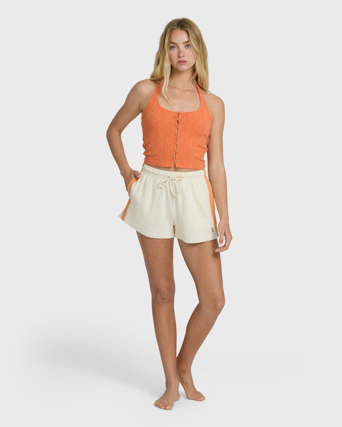 Billabong Women's Friday Night Knit Halter Top - Saffron