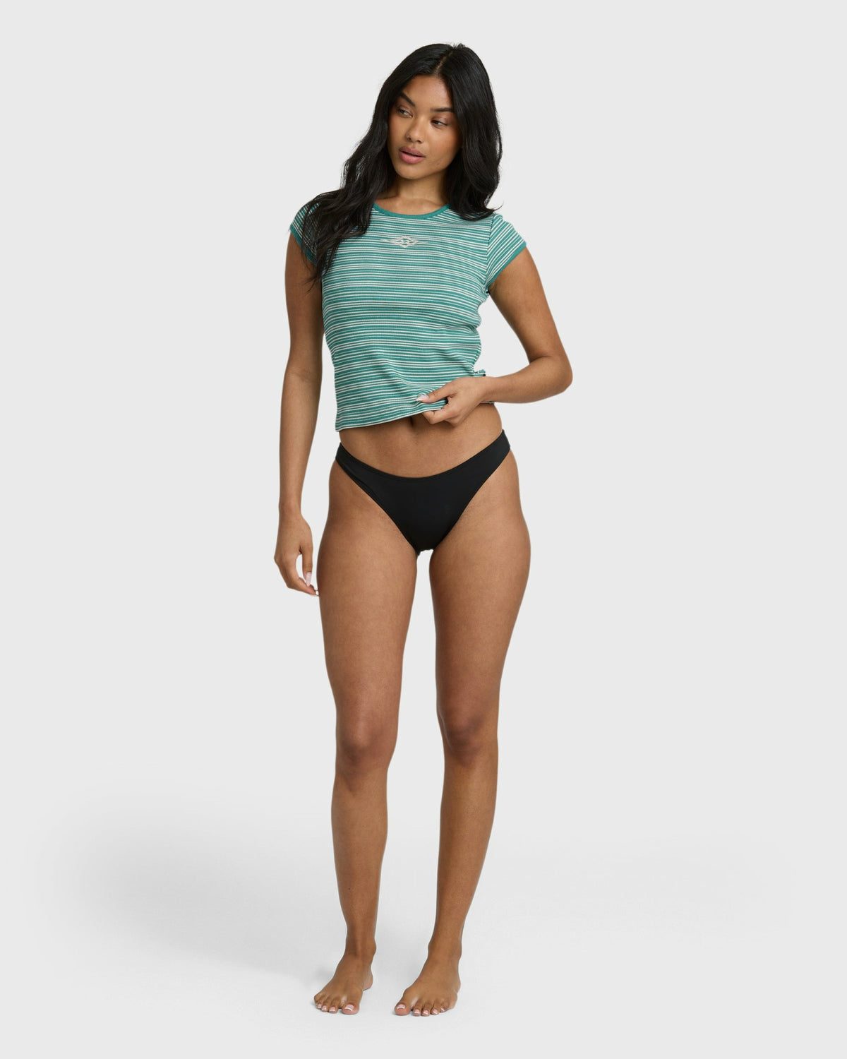 Billabong Women's Oslo short Sleeve knit Top - Bay Blue