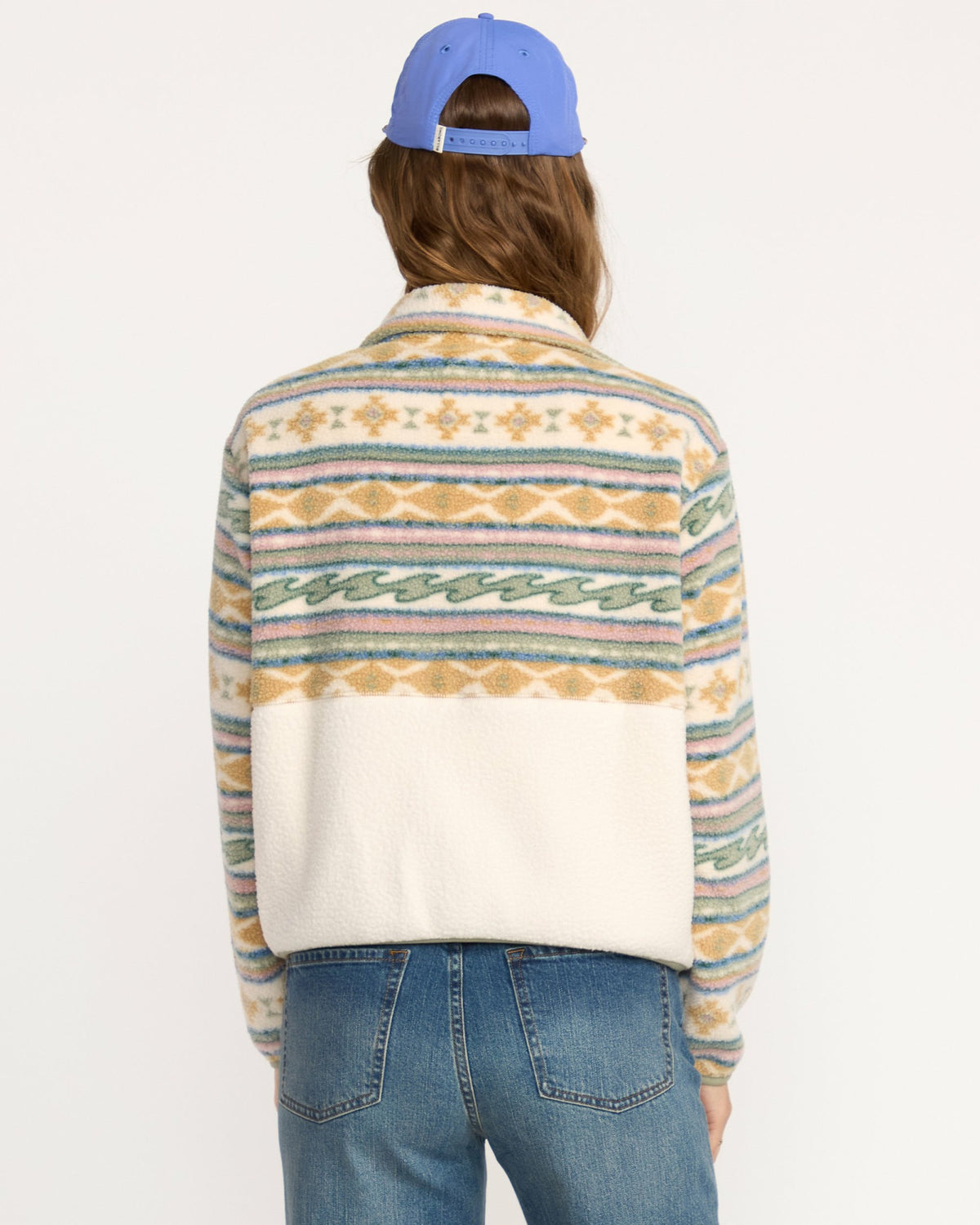 Billabong Women's A\/Div Rock Jetty Mock Neck Zip Sherpa Fleece - Whitecap