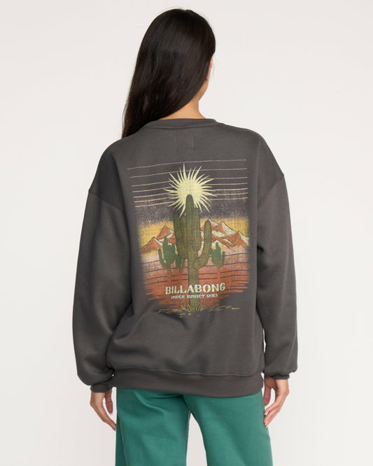 Billabong Women's Desert Break Crewneck Sweatshirt - Off Black