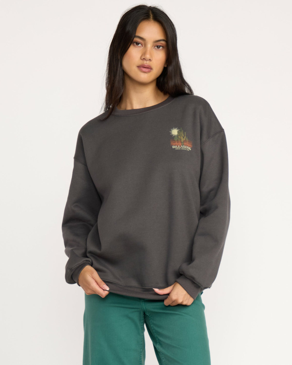 Billabong Women's Desert Break Crewneck Sweatshirt - Off Black