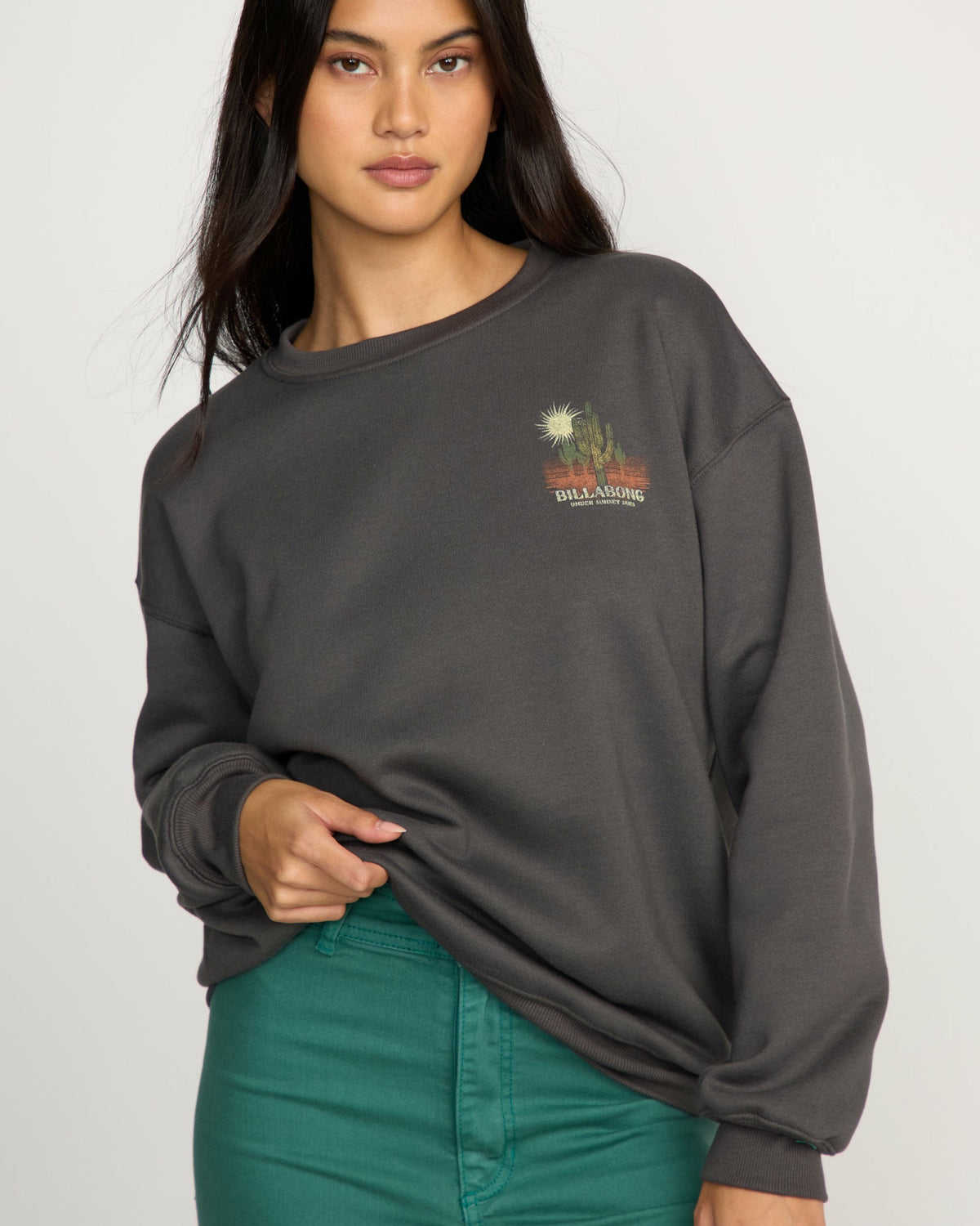 Billabong Women's Desert Break Crewneck Sweatshirt - Off Black