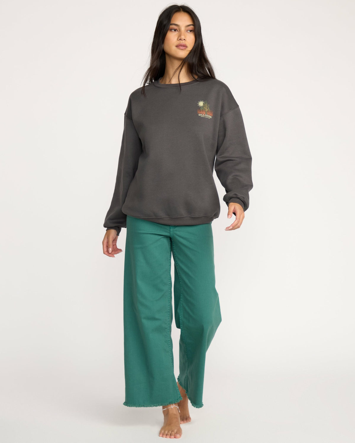 Billabong Women's Desert Break Crewneck Sweatshirt - Off Black