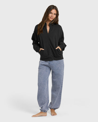 Billabong Women's The Avery Zip Sweatshirt - Black Sands