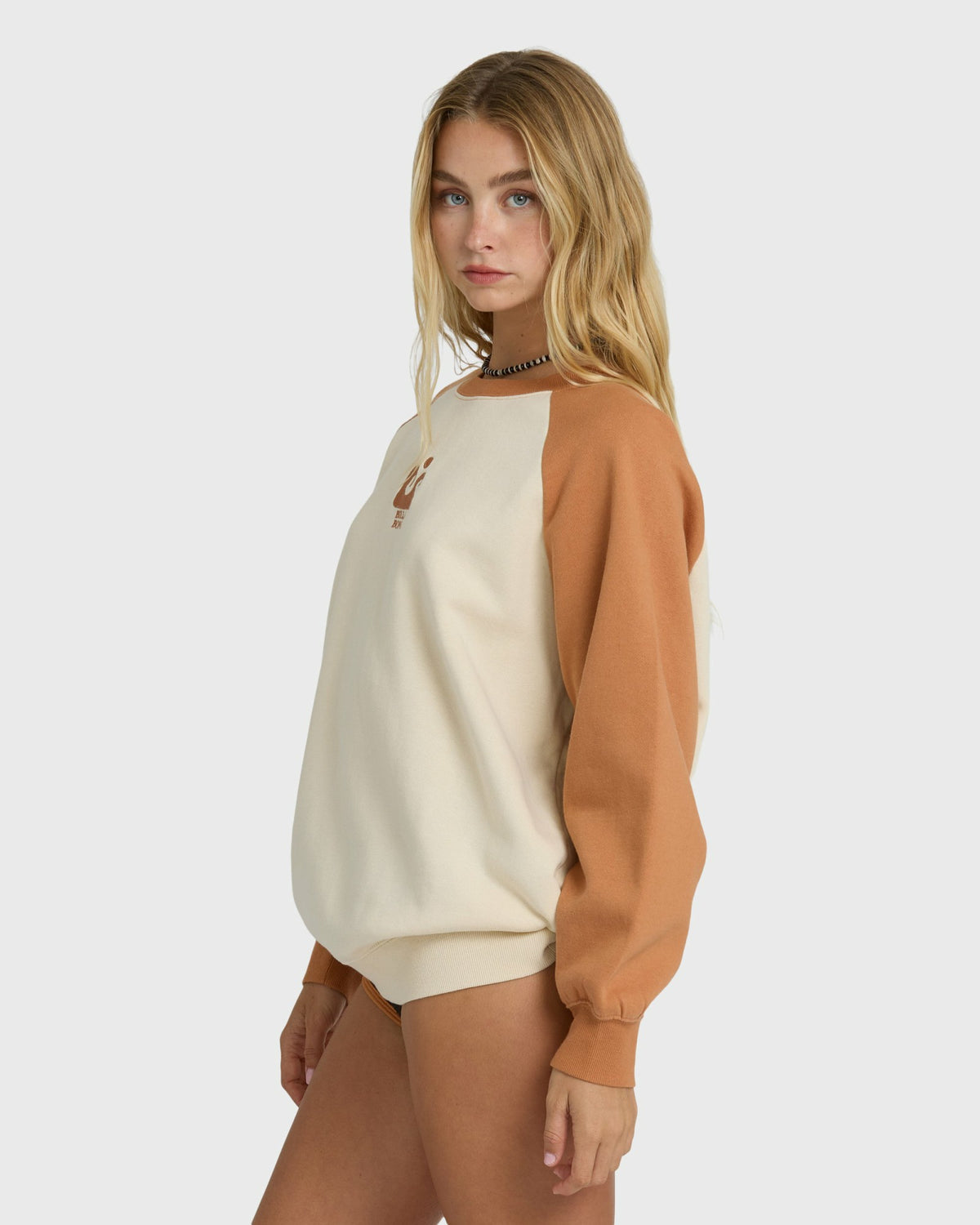 Billabong Women's Blissed Out Crewneck Sweatshirt - Caramel Cafe